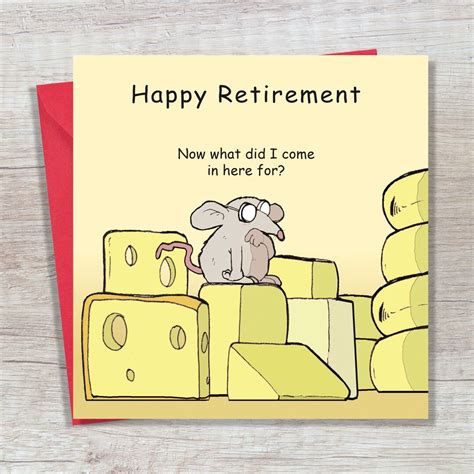 Retirement Card Funny Forgetful Mouse Funny Retirement Card Etsy