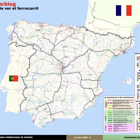 Mapa Actualizado De La Infraestructura Ferroviaria De España En El Año