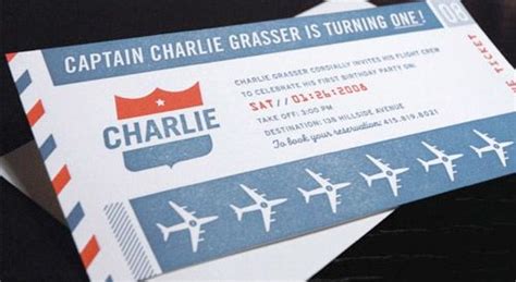 Airline Ticket Invitation Airplane Birthday Party Airplane Party Invitations