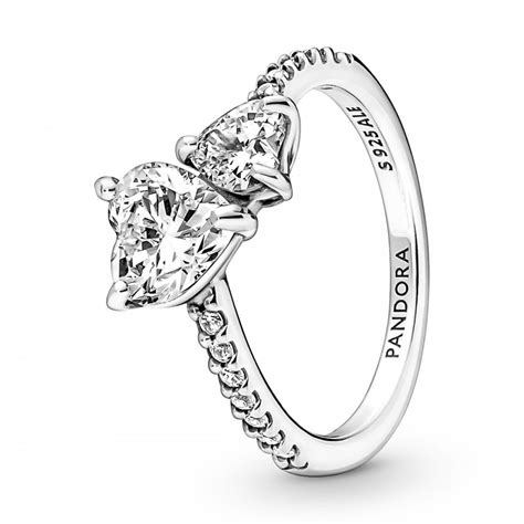 Pandora Double Heart Sparkling Ring 191198C01 Francis Gaye Jewellers