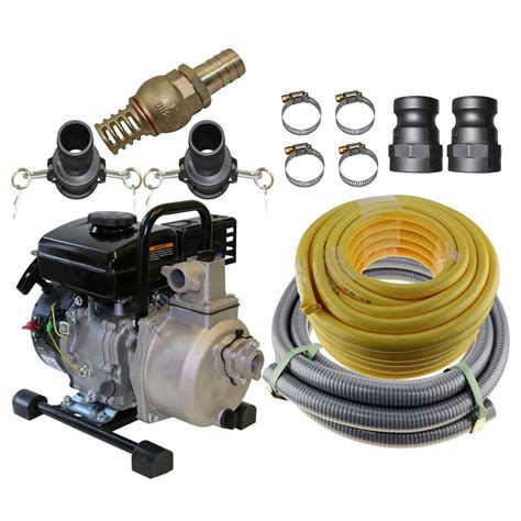 1 Petrol 25hp Water Pump 4 Stroke And Hose Kit 5m Suction Transfer