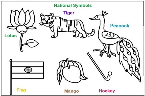 National Symbols Of India Coloring Printable Pages