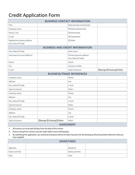 40 Free Credit Application Form Templates And Samples