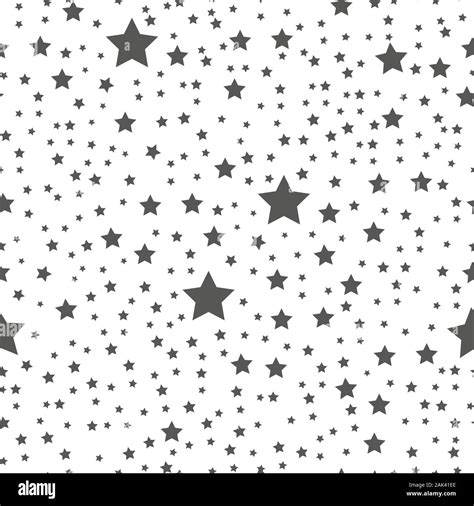 Star Seamless Pattern Black And White Retro Background Chaotic