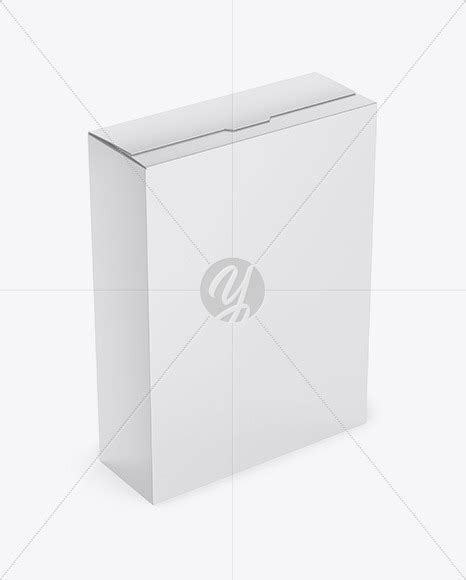 Download Matte Paper Box Mockup - Half Side View in Box Mockups on Yellow Images Object Mockups