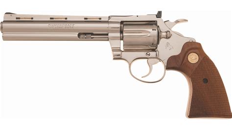 Nickel Colt Diamondback Double Action Revolver In 22 Lr Rock Island