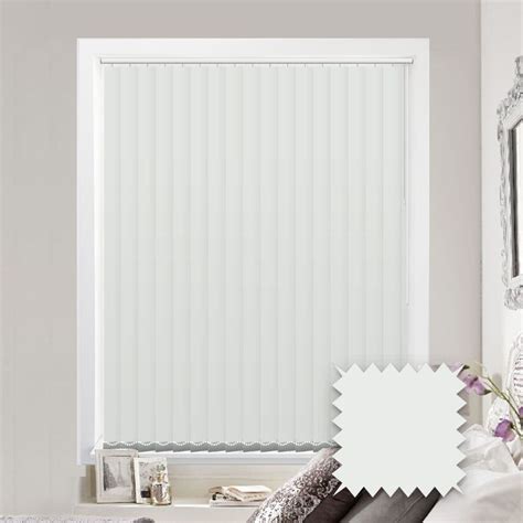 Made To Measure Vertical Blinds In Scope Bare White Plain Fabric Just