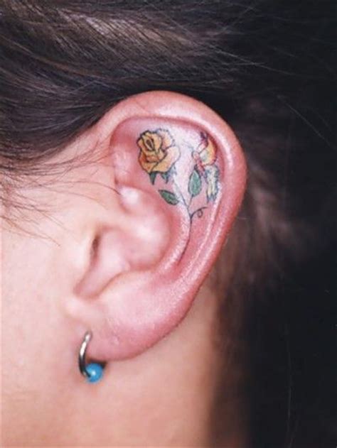 10 Best Inner Ear Tattoo Designs Pretty Designs