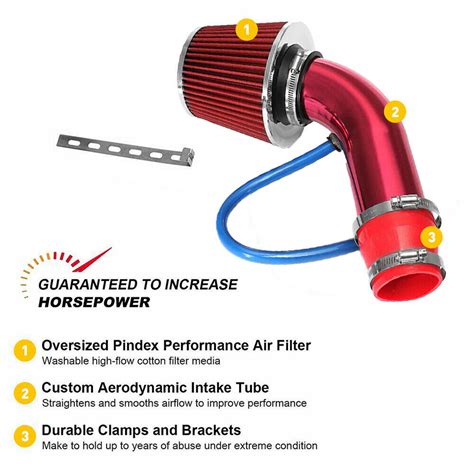 Cold Air Intake Filter Induction Kit Pipe Power Flow Hose System