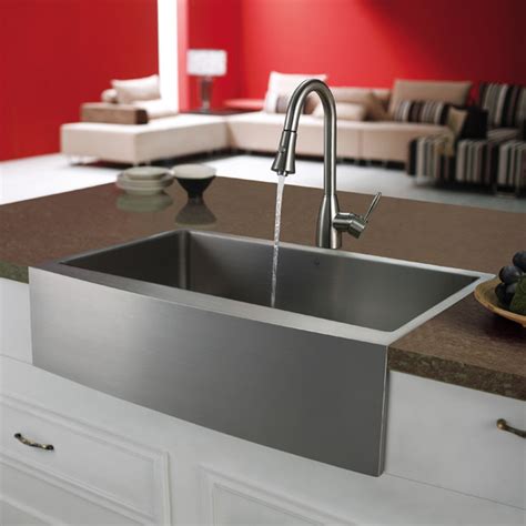 There is nothing to worry about its operation as the magnetic docking keeps the spray head in its place for. VIGO Premium Series Farmhouse Stainless Steel Kitchen Sink ...
