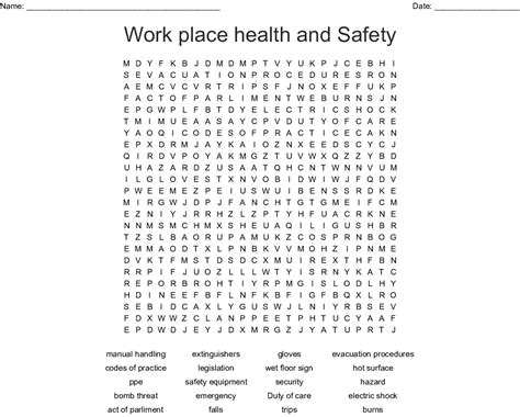 Workplace Safety And Emergencies Word Search Wordmint