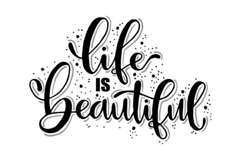 Life Is Beautiful Hand Lettering Graphic By Santy Kamal · Creative Fabrica
