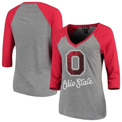 Ohio State Buckeyes Womens Essentials Raglan V Neck 34 Sleeve T Shirt