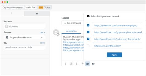 Email Tracking App Integration With Zendesk Support