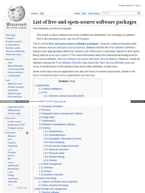 En Wikipedia Org Wiki List Of Free And Open Source Software Free