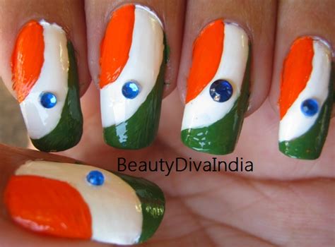 Independence Day Nail Art Tri Color Inspired Beautydiva India