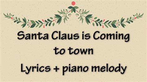 Santa Claus Is Coming To Town Piano Karaoke Lyrics Macros Music Youtube