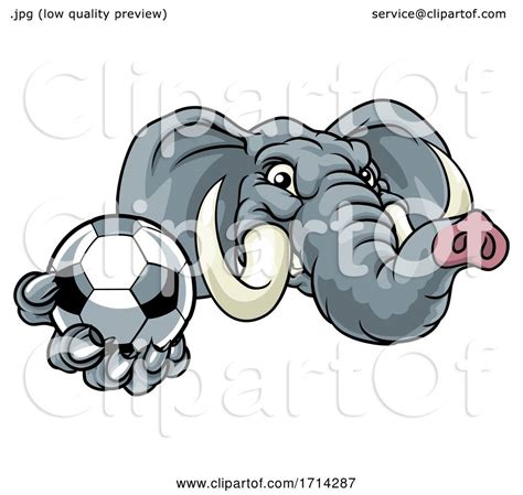 Elephant Soccer Football Ball Sports Mascot By Atstockillustration 1714287