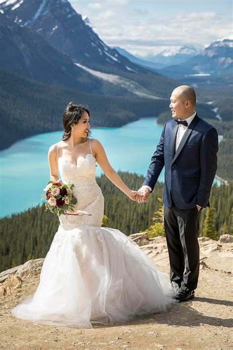 Bride And Groom Rocky Mountain Photo Session Peyto Lake Wedding