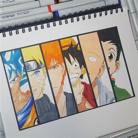 Drew Some Anime Characters First Time Using Copic Markers Love Them