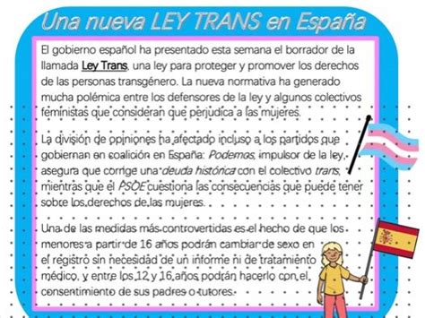 nueva ley trans en espaÑa teaching resources