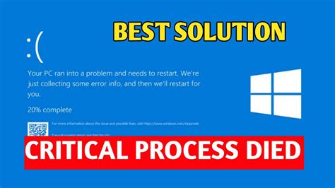 Stop Code Critical Process Died Windows 10 Solution