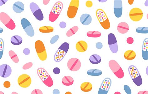 Colorful Medical Pills Seamless Pattern Nootropic Geek