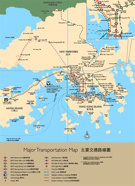 Hong Kong Transportation Map Hong Kong • Mappery
