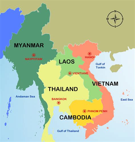 Map Of Thailand Myanmar And Laos Maps Of The World Images And Photos Finder