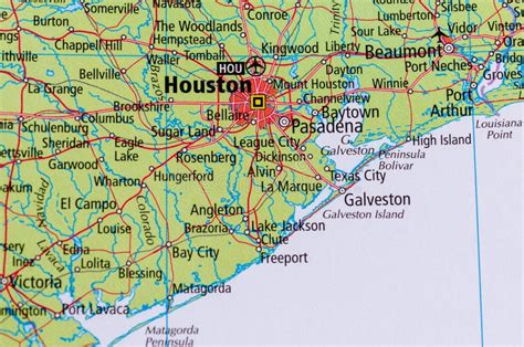 Houston En Mapa Foto De Archivo Imagen De Tejas Paginaciones 114073812