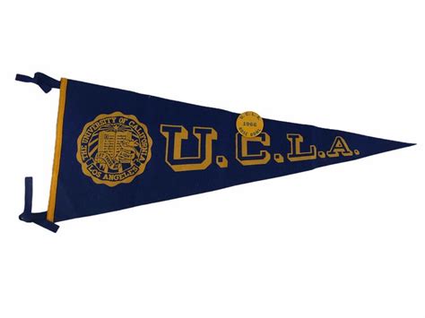 Vintage 1966 Ucla Bruins Football Felt Pennant Rose Bowl Pin 28 X 11