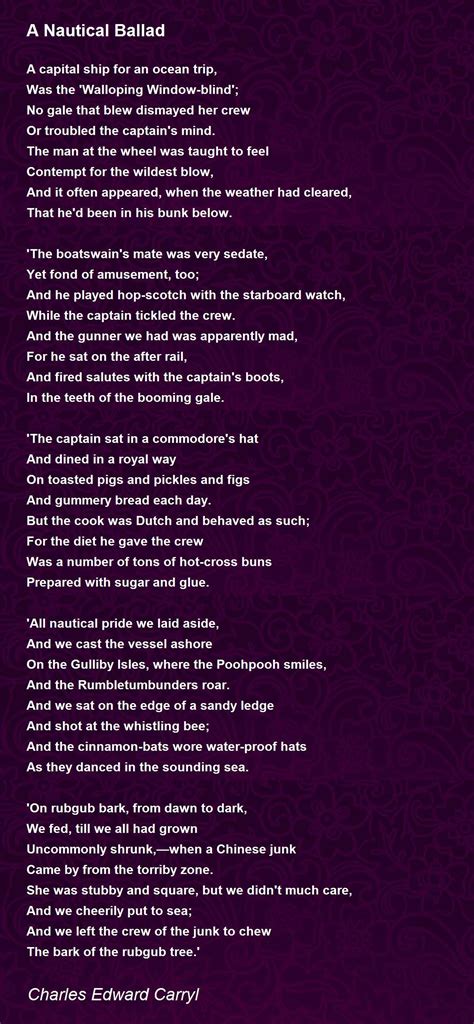 A Nautical Ballad Poem by Charles Edward Carryl - Poem Hunter