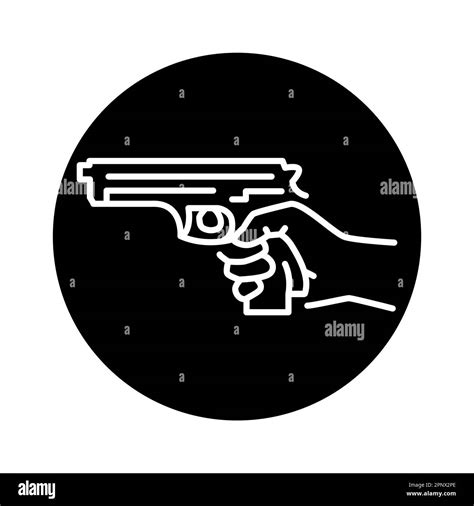 Hand Holding Gun Color Line Icon Pictogram For Web Page Mobile App