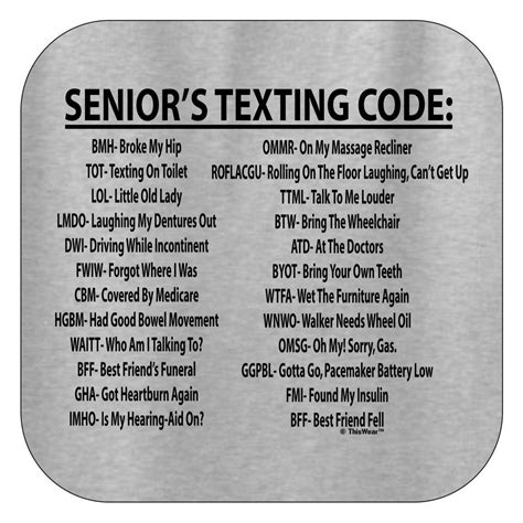 The former president held the intimate soiree at the winnetu resort on friday evening, before he prepares to welcome a larger crowd to his nearby mansion for a bigger birthday. Amazon.com: Senior Citizen Texting Code T-Shirt: Clothing ...
