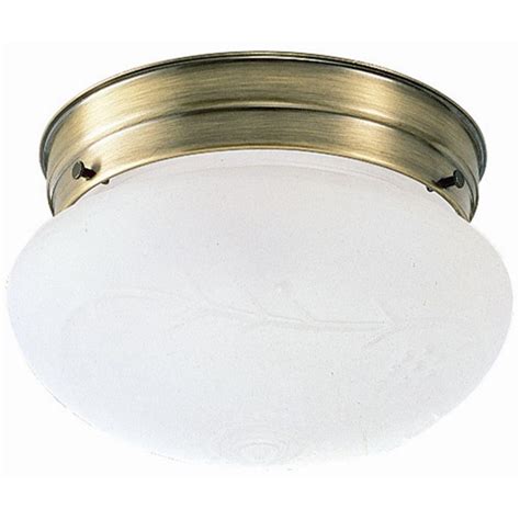 5 out of 5 stars. Design House 1-Light Antique Brass Ceiling Fixture with Frosted Etched Glass-501866 - The Home Depot