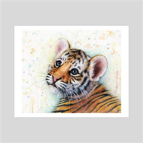 Tiger Cub Watercolor Art An Art Print By Olga Shvartsur Inprnt