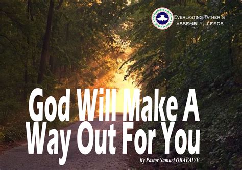 God Will Make A Way Out For You By Pastor Samuel Obafaiye Rccg