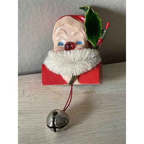 Vintage Light Up Nose Christmas Santa Claus Pin Brooch Etsy