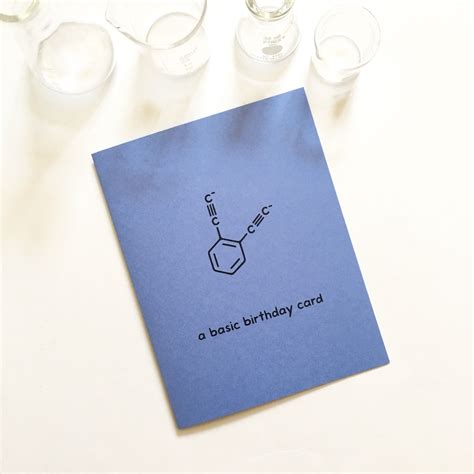 Science Birthday Card Basic Birthday Card Acid Base Chemistry Nerd Geek
