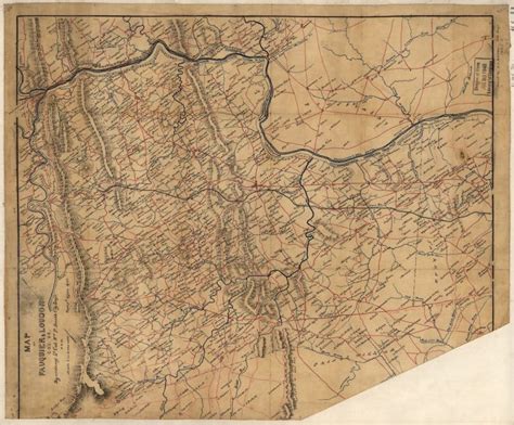 1863 Map Of Fauquier And Loudon Sic Counties Virginia 1863