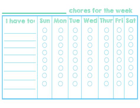 Chore Chart Weekly Printable — Mami Of Multiples