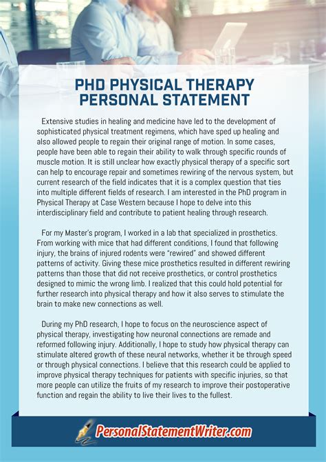 Example Of Physiotherapy Personal Statement Appleessay