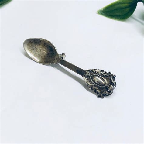 Silver Spoon Brooch Small Spoon Pin Vintage Spoon Pin Etsy
