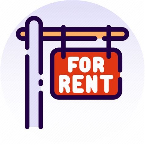 For Rent Home House Property Real Estate Rent Sign Icon