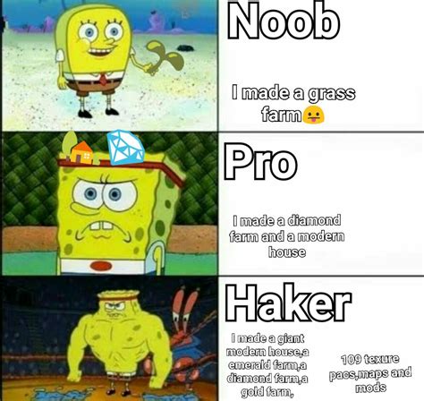 Noob Vs Pro Vs Haker Its Funny Rminecraftmemes