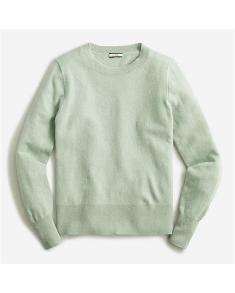 Jcrew Cashmere Classic Fit Crewneck Sweater In Light Sage Green Lyst