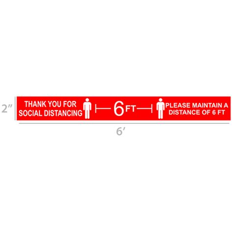Rectangle Keep 6 Feet Distance Floor Decal Hc Brands Social Distancing