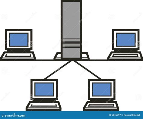 Computers Network Stock Vector Illustration Of Domain 6645797