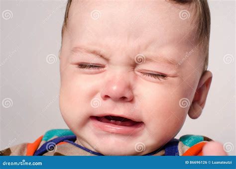 Cute Baby Boy Crying Stock Photo Image Of Caucasian 86696126