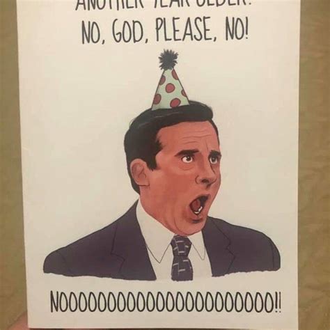 Funny Michael Scott Nooooo Birthday Card Funny Etsy Australia